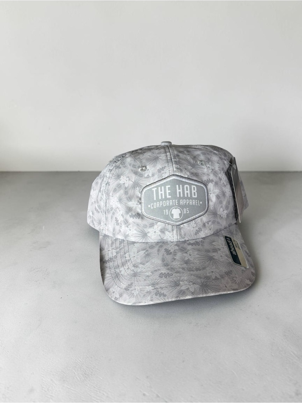 The Hab Light Gray Floral Baseball Cap - The Hab Corporate Apparel